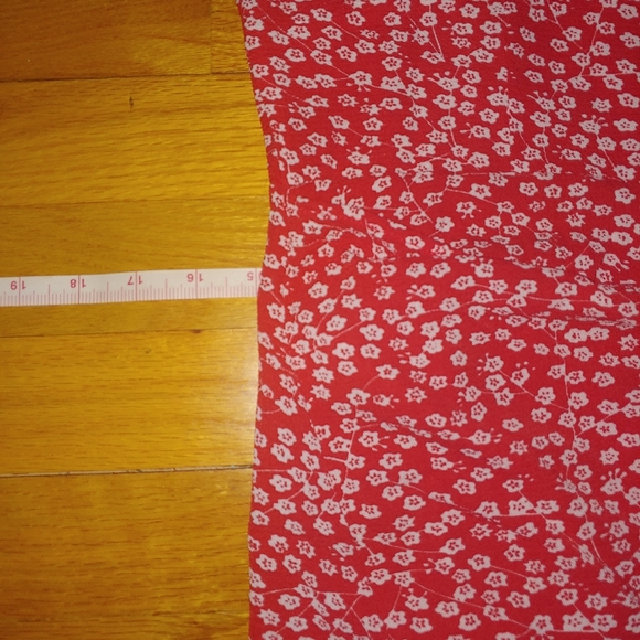 Red Ditsy Floral Ruffle Hem Knot Zipper Midi Summer Dress MEDIUM - Picture 16 of 16